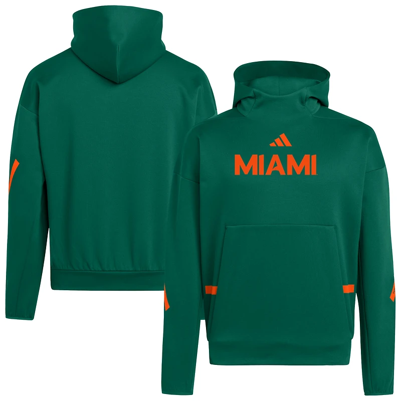Men's adidas Green Miami Hurricanes Z.N.E. Pullover Hoodie