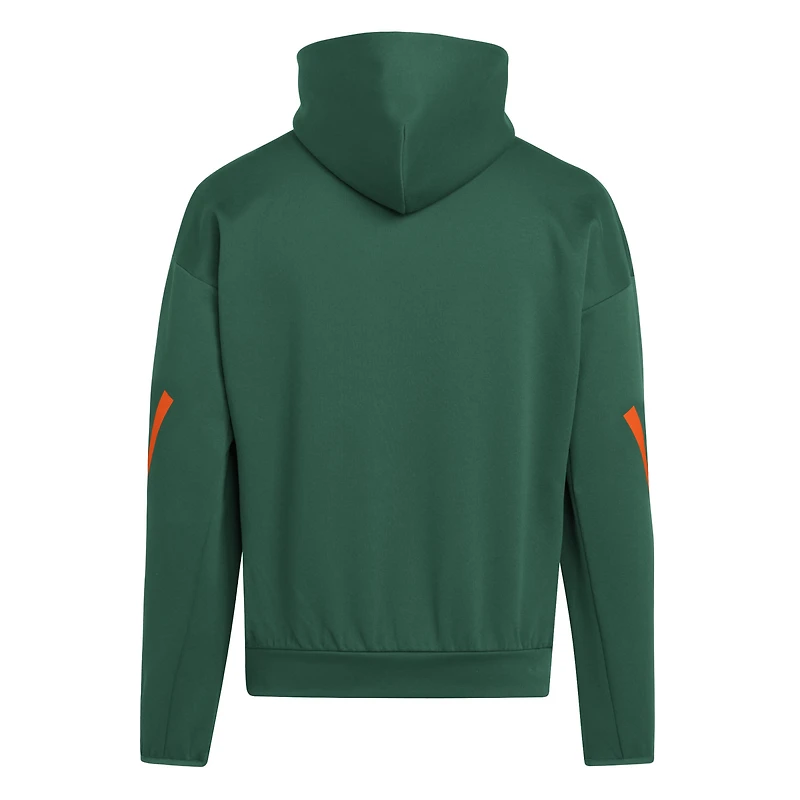 Men's adidas Green Miami Hurricanes Z.N.E. Pullover Hoodie