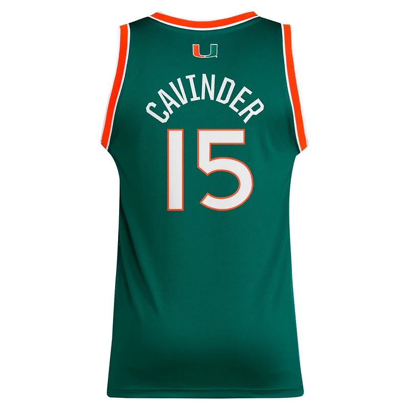 Men's adidas Hanna Cavinder Green Miami Hurricanes Replica Basketball Jersey