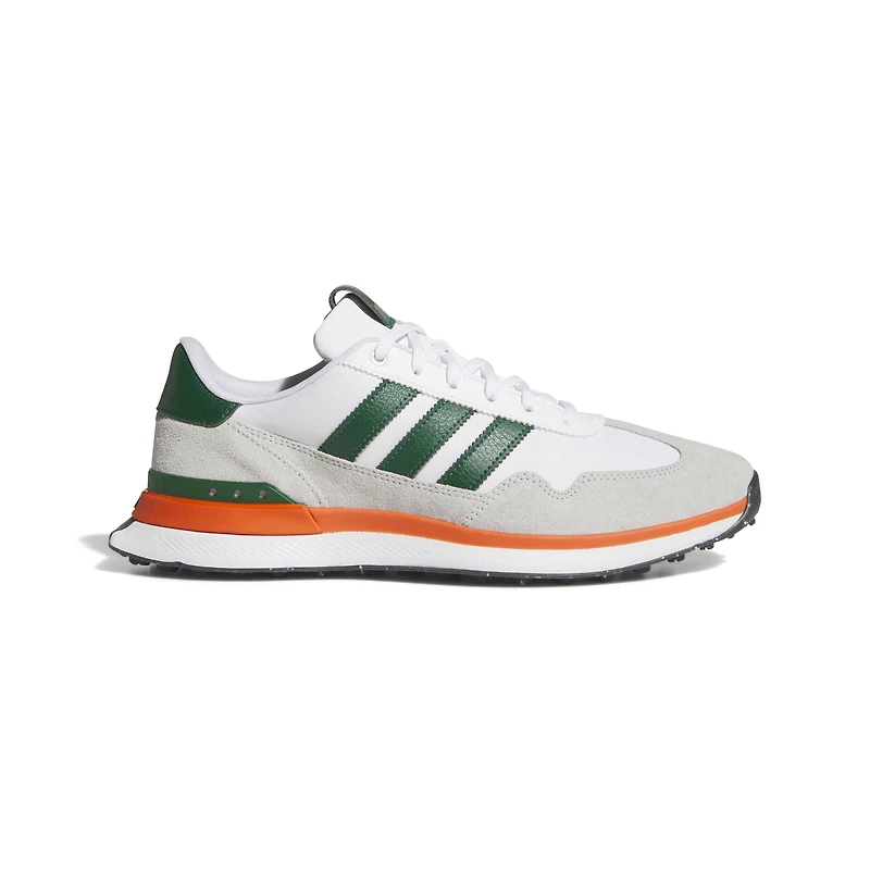 Chaussures de golf adidas Miami Hurricanes Textile sans crampons pour hommes