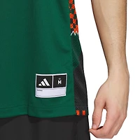 Maillot de basket-ball adidas #1 vert/orange Miami Hurricanes Black History Month pour homme