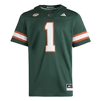 Men's adidas #1 Green Miami Hurricanes Premier Jersey