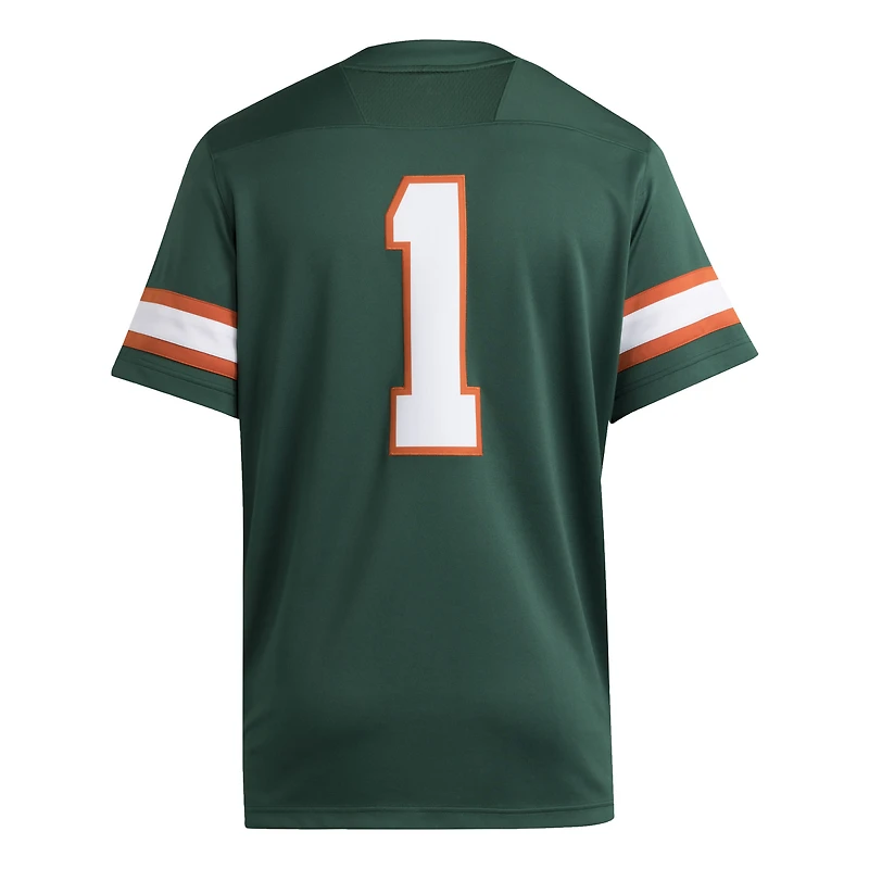 Maillot adidas #1 vert Miami Hurricanes Premier pour homme