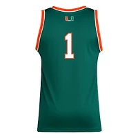 Men's adidas #1 Green Miami Hurricanes Replica Swingman Jersey