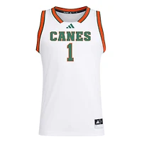 Maillot réplique Swingman blanc adidas #1 des Miami Hurricanes pour homme