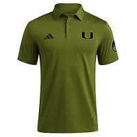Polo adidas vert Miami Hurricanes Salute to Service Ultimate365 Solid pour homme