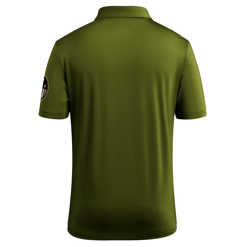 Men's adidas Olive Miami Hurricanes Salute to Service Ultimate365 Solid Polo