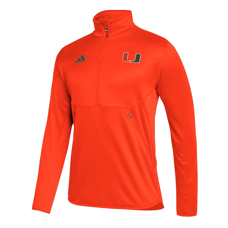 Haut demi-zip AEROREADY Sideline Miami Hurricanes 2023 pour homme adidas Orange