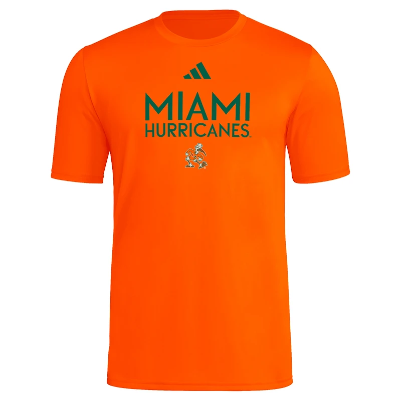 Men's adidas  Orange Miami Hurricanes In-Season Fresh T-Shirt