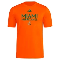 Men's adidas  Orange Miami Hurricanes In-Season Fresh T-Shirt