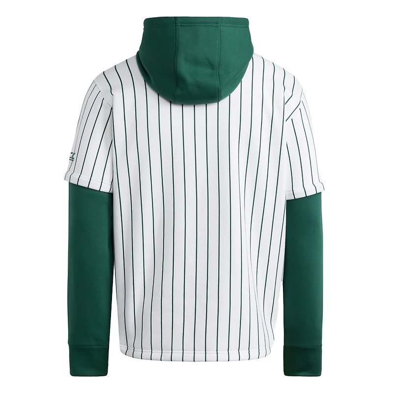 Men's adidas White/Green Miami Hurricanes Baseball Hoodie