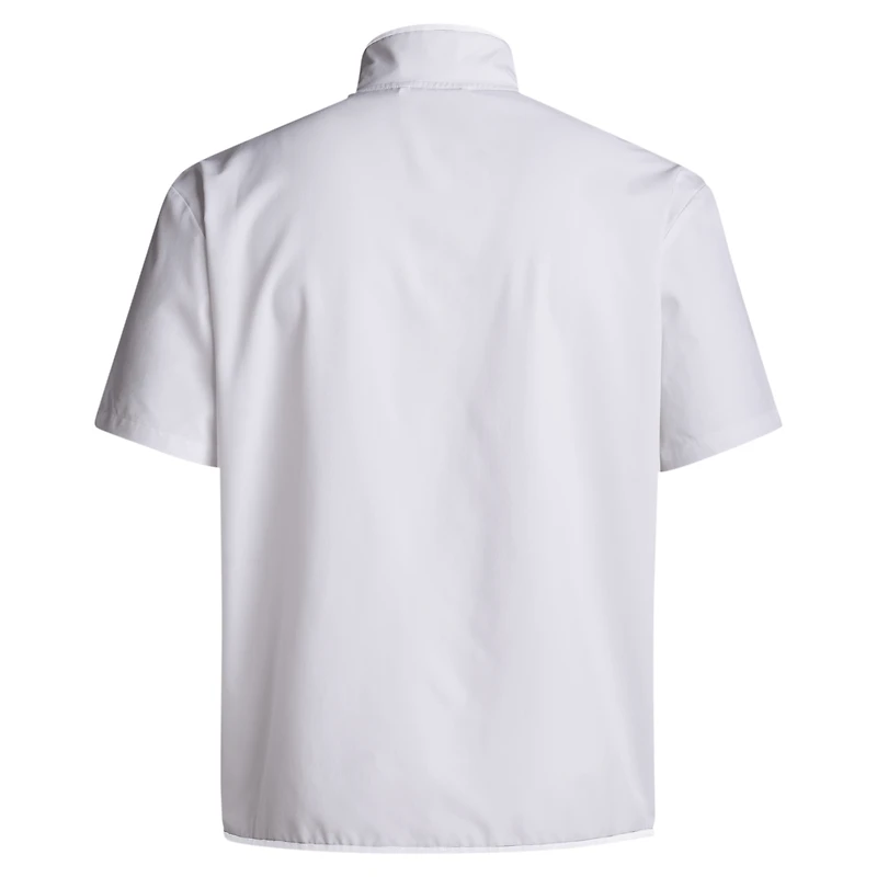 Veste adidas Miami Hurricanes Coaches Sideline à manches courtes et demi-zip pour homme, blanche