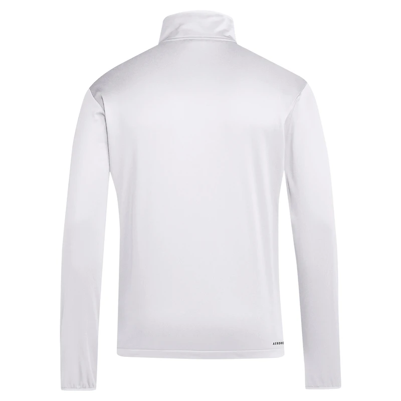 Men's adidas White Miami Hurricanes 2024 Coaches Sideline Quarter-Zip Top