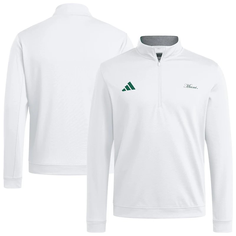 Veste zippée surélevée blanche Miami Hurricanes adidas pour homme