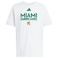 T-shirt adidas blanc Miami Hurricanes Locker pour homme
