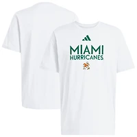T-shirt adidas blanc Miami Hurricanes Locker pour homme