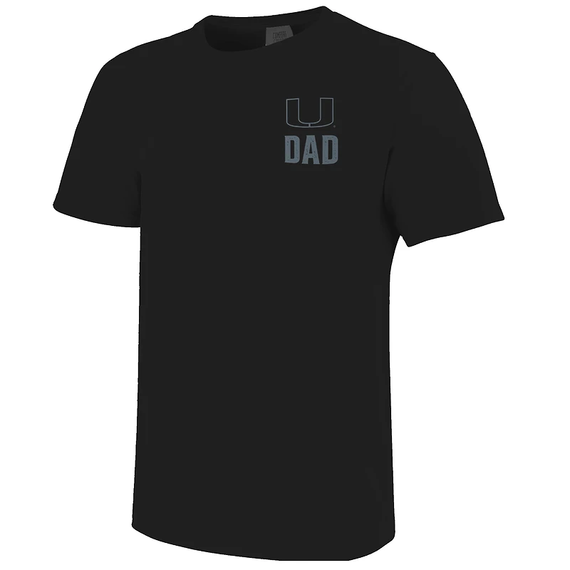 Men's Black Miami Hurricanes Father's Day Mascot Overlay T-Shirt