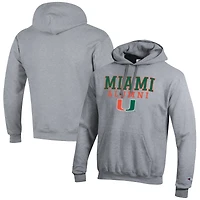 Sweat à capuche gris Champion pour homme avec logo des anciens Hurricanes de Miami