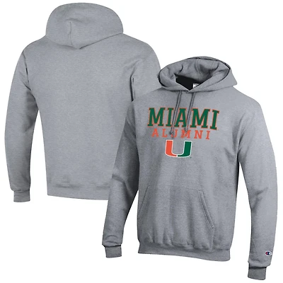 Sweat à capuche gris Champion pour homme avec logo des anciens Hurricanes de Miami