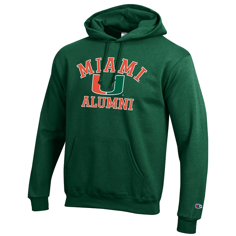 Men's Champion  Green Miami Hurricanes Alumni Logo Pullover Hoodie