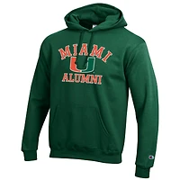 Men's Champion  Green Miami Hurricanes Alumni Logo Pullover Hoodie