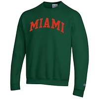 Sweat-shirt en polaire Champion Green Miami Hurricanes Basic Arch pour homme