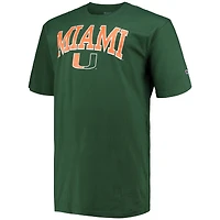 T-shirt Homme Vert Champion Miami Hurricanes Tailles Big & Tall Arch Over Wordmark
