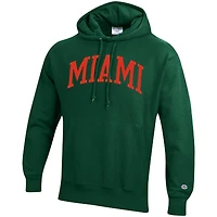 Chandail à capuchon armure inversée pour homme Champion Green Miami Hurricanes Team Arch