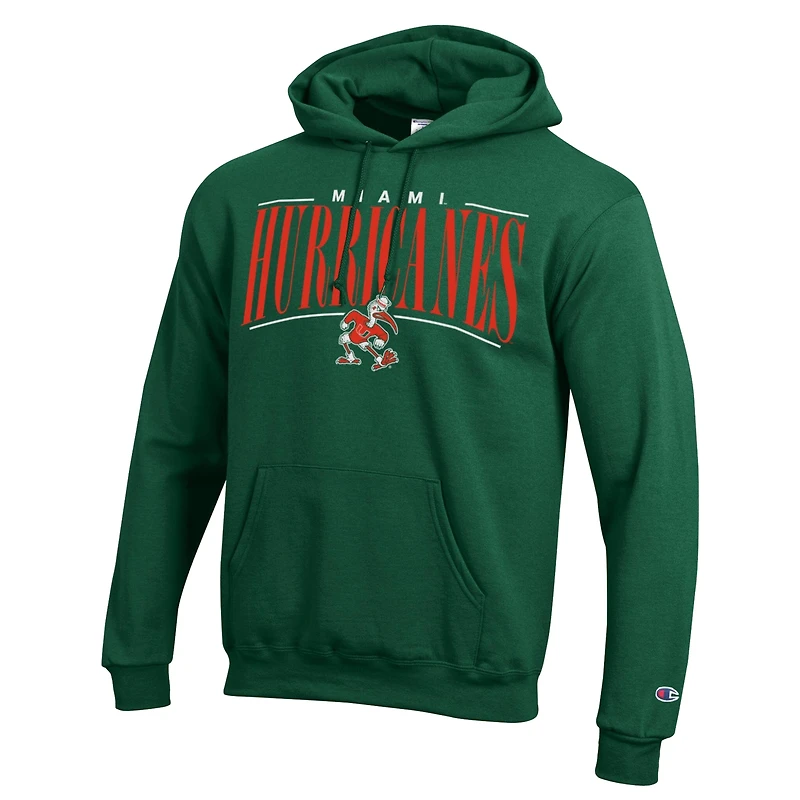 Men's Champion  Green Miami Hurricanes Team Pride Powerblend Hoodie