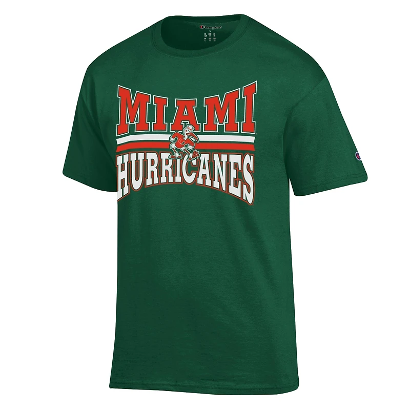 Men's Champion Green Miami Hurricanes Team Zoom T-Shirt