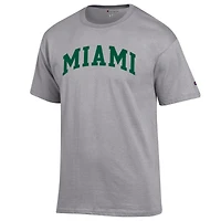 T-shirt basique Arch gris chiné Champion pour homme des Miami Hurricanes