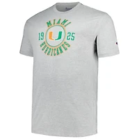 T-shirt Champion Heather Grey Miami Hurricanes Big & Tall Circle Logo pour hommes