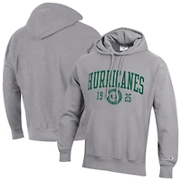 Men's Champion  Heather Gray Miami Hurricanes Established Reverse Weave Hoodie