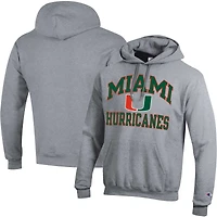 Sweat à capuche enfiler pour homme Champion Heather Grey Miami Hurricanes High Motor