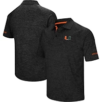 Men's Colosseum Black Miami Hurricanes Down Swing Polo