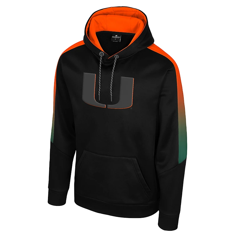 Men's Colosseum Black Miami Hurricanes The Gang Blackout Hoodie