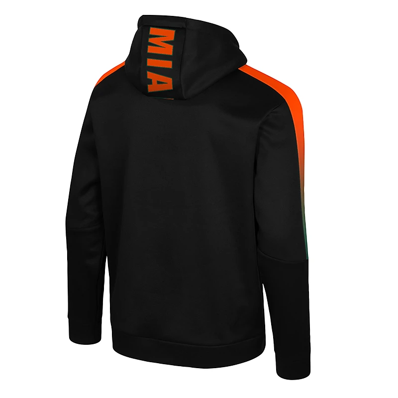 Men's Colosseum Black Miami Hurricanes The Gang Blackout Hoodie