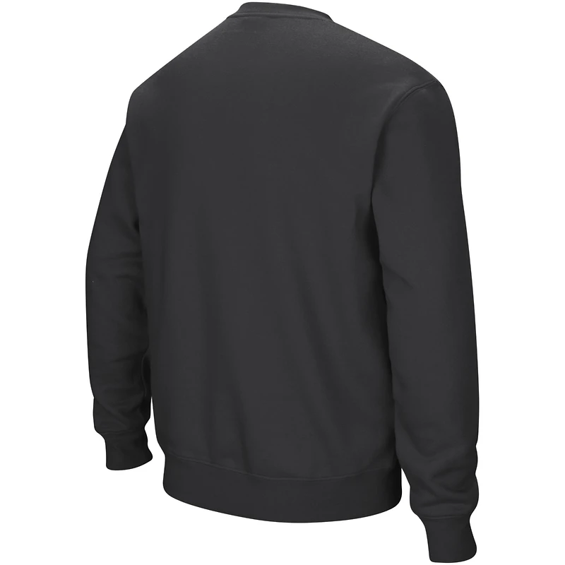 Men's Colosseum Charcoal Miami Hurricanes Arch & Logo Crew Neck Sweatshirt