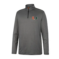 Men's Colosseum Charcoal Miami Hurricanes Logo Quarter-Zip Windshirt