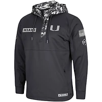 Sweat à capuche zippé pour homme Colosseum Charcoal Miami Hurricanes OHT Military Appreciation Digi Camo