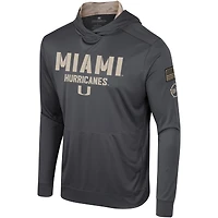 T-shirt à capuche manches longues Colosseum Charcoal Miami Hurricanes OHT pour hommes