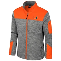 Men's Colosseum  Gray/Orange Miami Hurricanes Guard Full-Zip Jacket