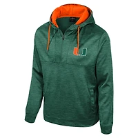 Men's Colosseum Green Miami Hurricanes Cypher Half-Zip Hoodie