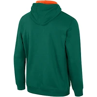 Men's Colosseum Green Miami Hurricanes Half-Zip Hoodie
