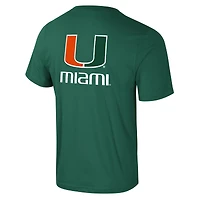 Men's Colosseum Green Miami Hurricanes Logo Lockup Active Blend T-Shirt