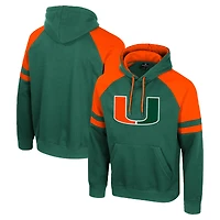 Sweat à capuche raglan Todd pour homme Colosseum Green Miami Hurricanes