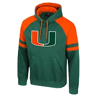 Sweat à capuche raglan Todd pour homme Colosseum Green Miami Hurricanes