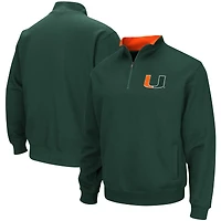 Men's Colosseum Green Miami Hurricanes Tortugas Logo Quarter-Zip Jacket