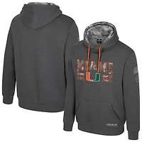 Sweat à capuche Colosseum Heather Charcoal pour homme Miami Hurricanes Operation Hat Trick Squad