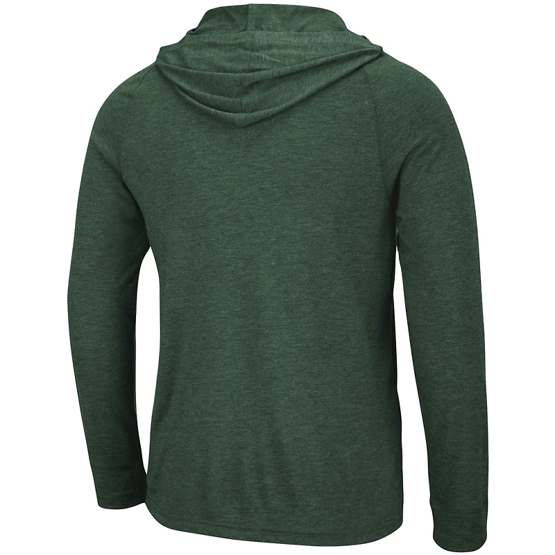 T-shirt à capuche Colosseum Heathered Green Miami Hurricanes Big & Tall Wingman Raglan pour homme